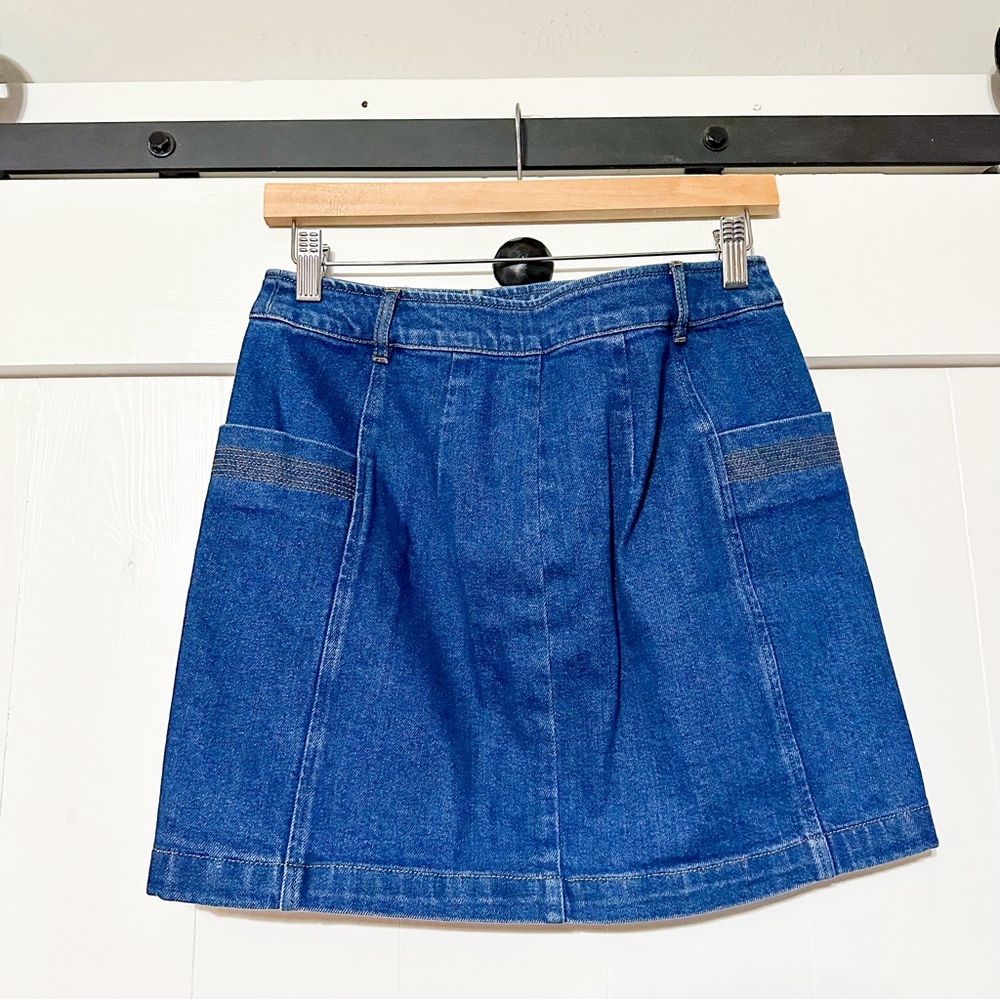 Sezane Alison Mini Skirt Denim Jean Blue Size 36 US 4 - Picture 5 of 7